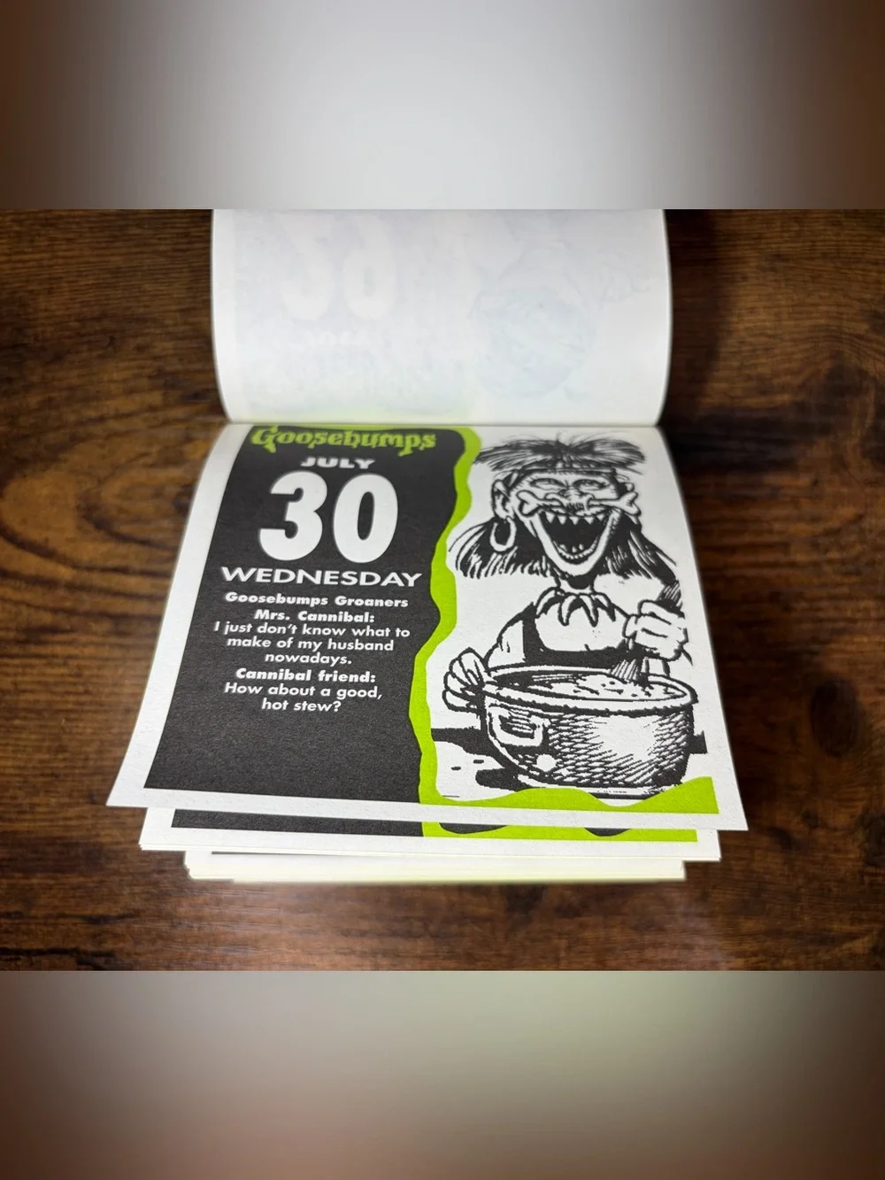 Vintage 1997 R. L. Stine Goosebumps 365 Scare-A-Day Calendar Creep Notes Unused